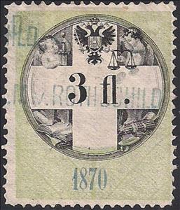 Stamp, Stempel Marke 1870 3fl, Austria,  , Numbers