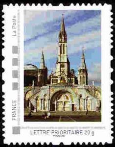 Stamp, Lourdes, France,  , Churches - Cathedrals - Basilicas - Chapels, Religion