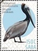 Stamp, Birds of Saba, Caribbean Netherlands,  , Birds, Pelicans