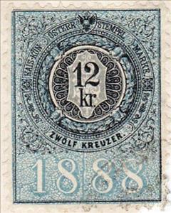Stamp, Stempel Marke 1888 12kr, Austria,  , Numbers