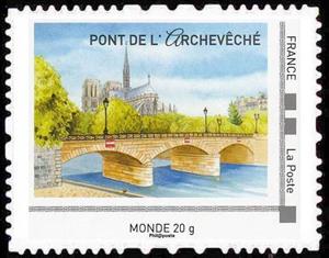 Stamp, Pont de L'Archevéché, France,  , Bridges