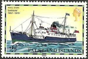 Stamp, "Darwin", 1957-1975, Falkland Islands,  , Postal Services, Ships