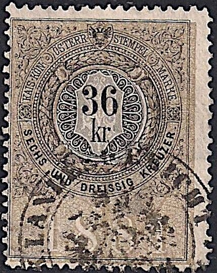 Stempel Marke 1881 36kr