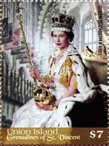 Stamp, Coronation Queen Elizabeth II, 75th Anniv., Saint Vincent Grenadines,  , Queens