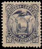 Stamp, Eagle & Arms, Ecuador,  
