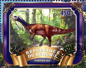 Stamp, Chilesaurus, Cinderellas,  , Dinosaurs, Prehistorical Animals
