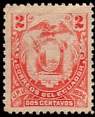 Stamp, Eagle & Arms, Ecuador,  
