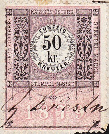 Stempel Marke 1879 50kr