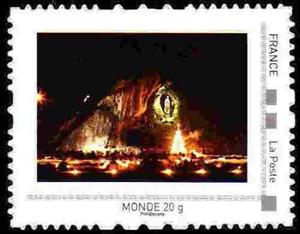 Stamp, Lourdes, France,  , Churches - Cathedrals - Basilicas - Chapels, Religion