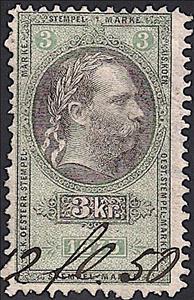 Stamp, Stempel Marke 1875 3kr, Austria,  , Heads of State, Numbers