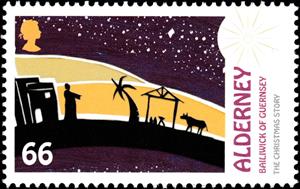 Stamp, Turned Away From Inn, Alderney,  , Christmas