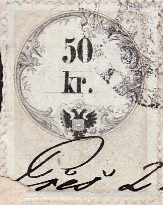 Stempel Marke 1858 50kr