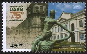 Stamp, 75th Anniversary of Autonomous University of Mexico State, Mexico,  , Statues, Universities
