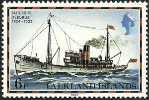 Stamp, "Fleurus", 1924-1933, Falkland Islands,  , Postal Services, Ships