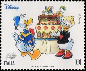 Stamp, 85th Anniversary of Donald Duck, Italy,  , Cartoons, Comics, Disney
