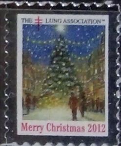 Stamp, Lung Association Merry Christmas Lights, Cinderellas,  , Charity, Christmas, Trees, Tuberculosis / TBC