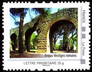 Stamp, Provence-Alps-Cote d'Azur, France,  , Bridges, Ruins