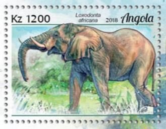 Souvenir Sheet, Loxodonta africana, Angola,  , Animals (Fauna), Elephants