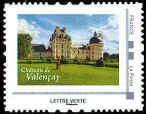 Stamp, 500 years French Renaissance, France,  , Castles