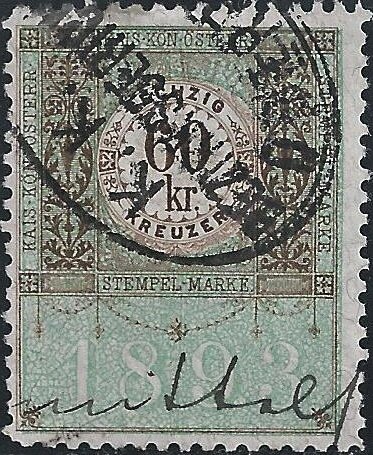 Stempel Marke 1893 60kr