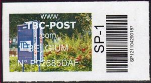 Stamp, Post Box SP-1 (with barcode), Personalized and Private Mail Stamps,  , Mailboxes