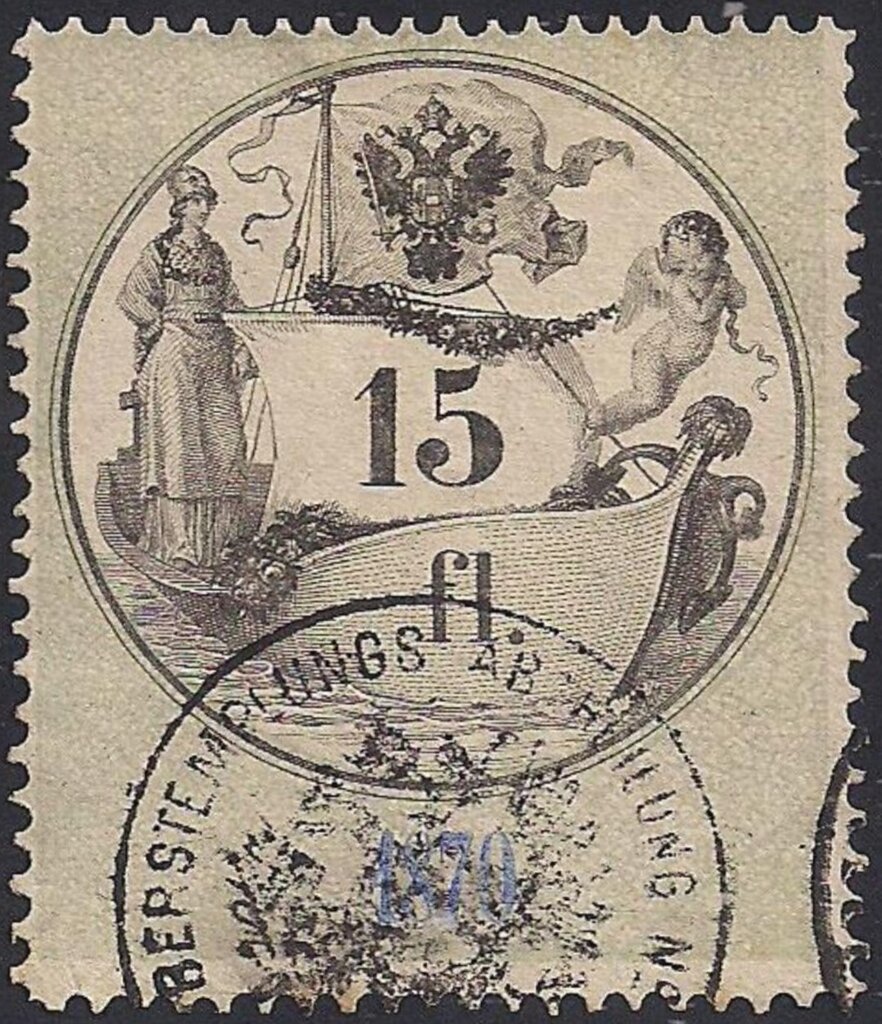 Stempel Marke 1870 15fl