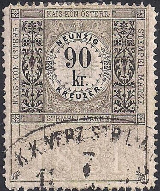 Stempel Marke 1881 90kr
