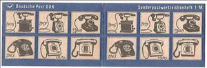 Booklet, Booklet-Fernsprechautomate (Sonderpostwertzeichen), Germany, Democratic Republic,  , Animals (Fauna), Birds, Geese, Telephones