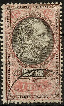 Stempel Marke 1877 12kr