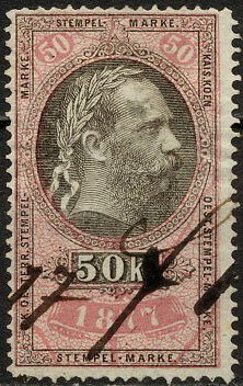 Stempel Marke 1877 50kr