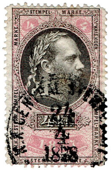 Stempel Marke 1877 4kr