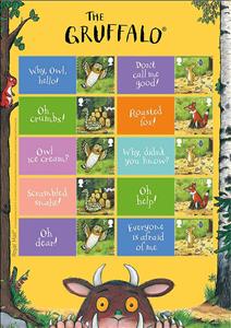 Souvenir Sheet, The Gruffalo, United Kingdom of Great Britain & Northern Ireland,  , Children, Foxes, Literature, Mice, Owls