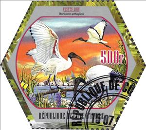 Stamp, Threskiornis aethiopicus, Cinderellas,  , Animals (Fauna), Birds