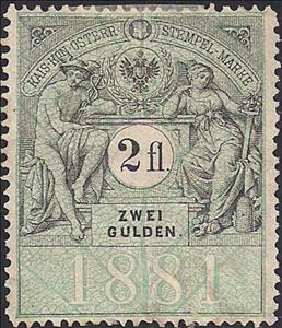 Stamp, Stempel Marke 1881 2fl, Austria,  , Numbers