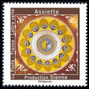 Stamp, Ceramic Plate from Sienne, France,  , Glass and Earthenware