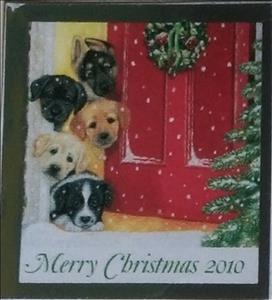 Stamp, Seasons Greetings. Puppies by Red Door, Cinderellas,  , Christmas, Dogs