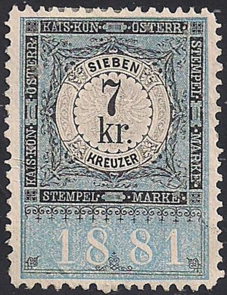 Stempel Marke 1881 7kr