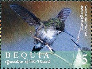 Stamp, Mellisuga minima, Saint Vincent Grenadines,  , Animals (Fauna), Birds