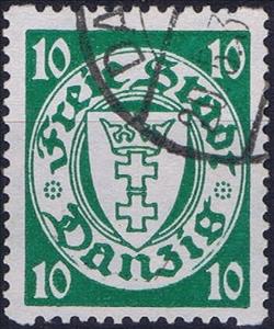 Stamp, The coat of arms of Danzig in an oval frame, Free City of Danzig,  , Coats of Arms, Crosses, Crowns and Coronets