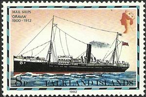 Stamp, "Oravia", 1900-1912, Falkland Islands,  , Postal Services, Ships