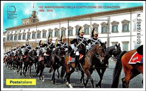 Souvenir Sheet, Reggimento Corazzieri, Cinderellas,  , Anniversaries and Jubilees, Military Forces