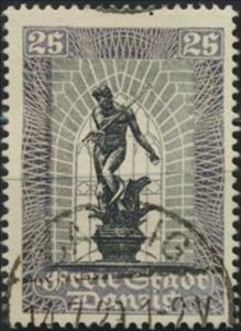 Stamp, Neptune fountain sculpture, Free City of Danzig,  , Statues