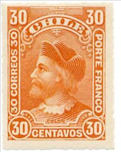 Stamp, Christopher Columbus (1451-1506), Chile,  