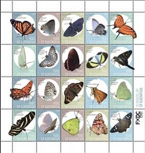 Mini Sheet, Butterflies of St Eustatius, Caribbean Netherlands,  , Animals (Fauna), Butterflies, Insects