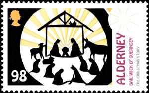 Stamp, Birth Of Christ, Alderney,  , Christmas