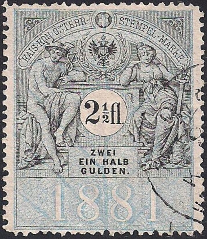 Stempel Marke 1881 2 1/2fl