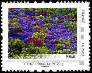 Stamp, Corsica, France,  , Flowers, Landscapes