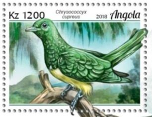 Stamp, Chrysococcyx cupreus, Angola,  , Animals (Fauna), Birds