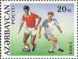 Stamp, Football players, Azerbaijan,  , Football (Soccer)