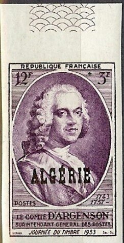 Stamp, d'Argenson, Algeria,  , Famous People, Politicians, Stamp Day